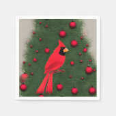 Mooie kerstrode kardinaal servet (Voorkant)