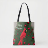 Mooie kerstrode kardinaal tote bag (Voorkant)
