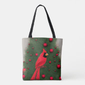 Mooie kerstrode kardinaal tote bag (Achterkant)