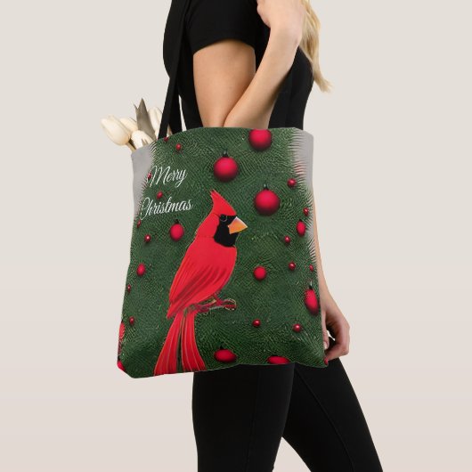 Mooie kerstrode kardinaal tote bag (Dichtbij)