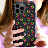 Mooie Kerstrode Kersen Met Stippen Op Zwarte Monog Case-Mate iPhone Case