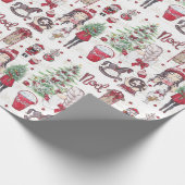 Mooie kerstrode Waterverven Cadeaupapier (Hoek)