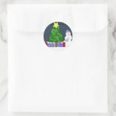Mooie Kerstscène Ronde Sticker (Tas)