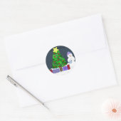 Mooie Kerstscène Ronde Sticker (Envelop)