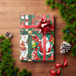 Mooie kerstscènes inpakpapier met tekst