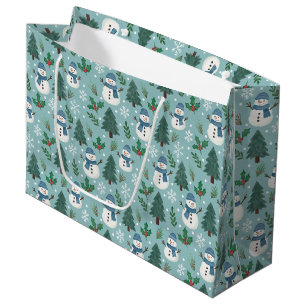 Mooie Kerstsneeuwmannenpatroon Grote Cadeautas