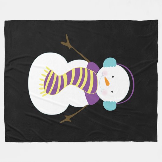 Mooie kerstsnowman fleece deken (Voorkant (Horizontaal))
