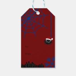 Mooie Kerstspin Gepersonaliseerde Gift Tag Cadeaulabel
