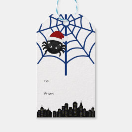 Mooie Kerstspin Gepersonaliseerde Gift Tag Cadeaulabel