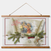 Mooie kerststal collage op maat hangend wandkleed (Voorkant)
