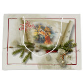 Mooie kerststal collage op maat kerstfeest  groot cadeauzakje (Voorkant)