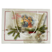 Mooie kerststal collage op maat kerstfeest  groot cadeauzakje (Achterkant)