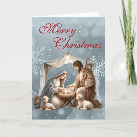 Mooie kerststal Kerstmis Feestdagen Kaart (Voorkant)