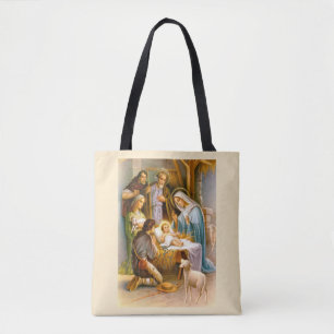 Mooie kerststal tote bag