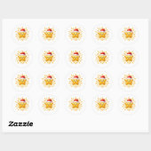 Mooie Kerstster Versiering Ronde Sticker (Vel)