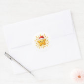 Mooie Kerstster Versiering Ronde Sticker (Envelop)