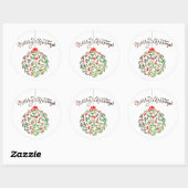 Mooie kerststickers ronde sticker (Vel)