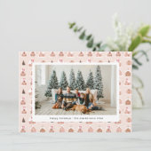 Mooie kerststolpjes foto kerstkaart (Staand voorkant)