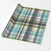 Mooie kersttartan cadeaupapier (Uitgerold)