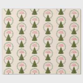 Mooie Kersttruchtige Kerstboomprint Cadeaupapier