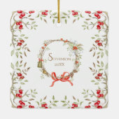Mooie Kersttypografie Keramisch Ornament (Achterkant)