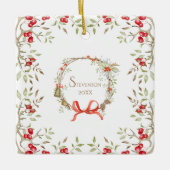 Mooie Kersttypografie Keramisch Ornament (Voorkant)