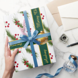 Mooie Kersttypografie met Hulst Cadeaupapier