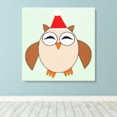 Mooie Kerstuil Canvasprint Canvas Afdruk (Insitu (Houten vloer))