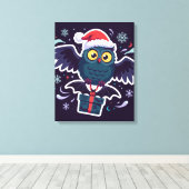 Mooie Kerstuil op Canvas Afdruk (Insitu (Houten vloer))