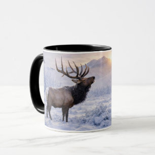 Mooie Kerstvakantie Eland in Sneeuw Mok