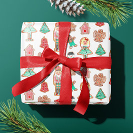 Mooie kerstvakantie notenkraker koekjes cadeaupapier