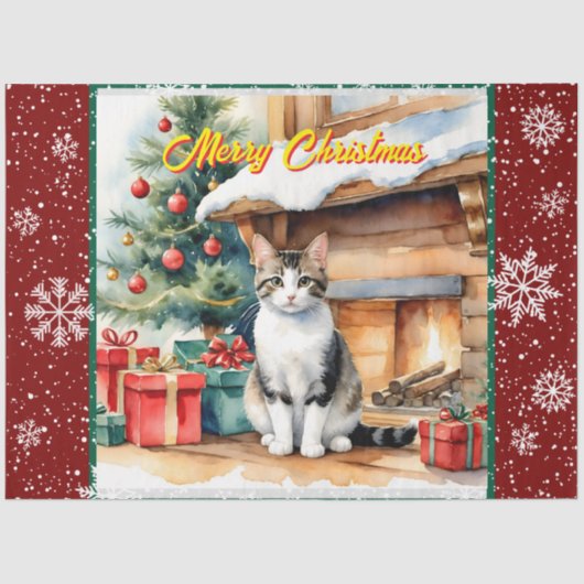 Mooie kerstvakantie Oud Collectie Tissuepapier (Voorkant)