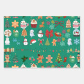 Mooie kerstvakantiepatroon cadeaupapier (Voorkant 3)