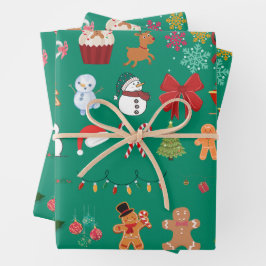 Mooie kerstvakantiepatroon cadeaupapier