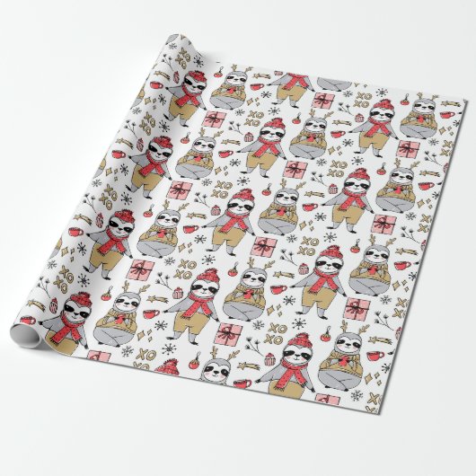 Mooie kerstverpakkings papier (Uitgerold)