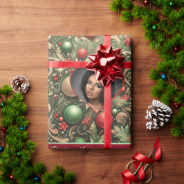 Mooie kerstverpakkings papier met foto