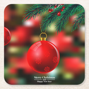 Mooie kerstversiering kartonnen onderzetters
