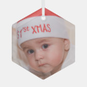 Mooie kerstversiering met foto's glas ornament (Voorkant)