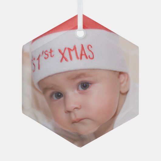 Mooie kerstversiering met foto's glas ornament (Voorkant)