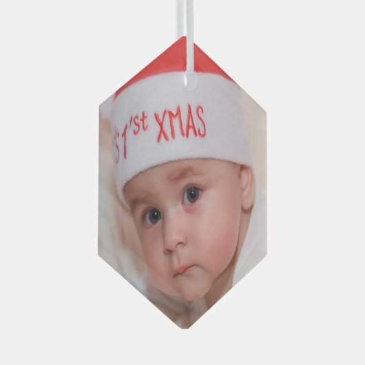 Mooie kerstversiering met foto's glas ornament (Voorkant Rechts)