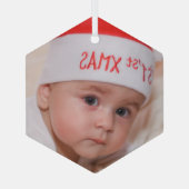 Mooie kerstversiering met foto's glas ornament (Achterkant)