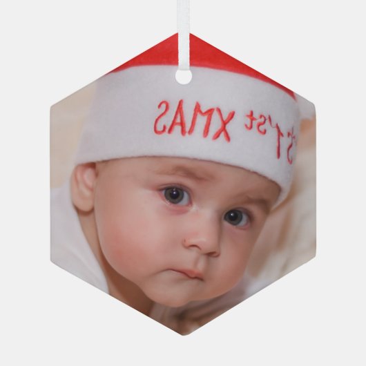 Mooie kerstversiering met foto's glas ornament (Achterkant)