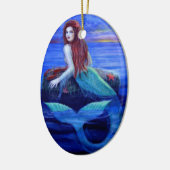 Mooie kerstversiering van Mermaid Fantasy Art Keramisch Ornament (Links)