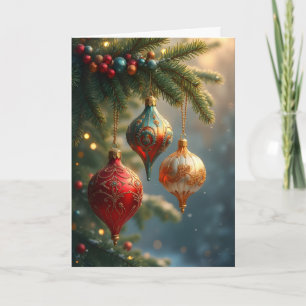 Mooie kerstversieringen feestdagen kaart