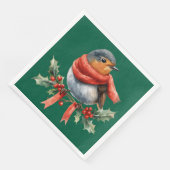 Mooie Kerstvogel Servet (Hoek)