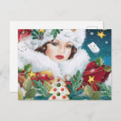 mooie kerstvrouw briefkaart (Voorkant / Achterkant)