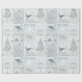 Mooie kerstwitte en zilveren cadeautjes cadeaupapier (Vlak)