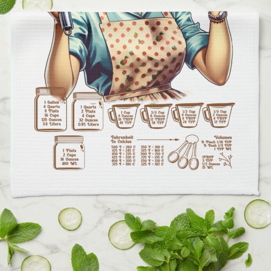 Mooie keuken conversie metingen theedoek (Gevouwen)