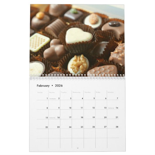 Mooie keuken en koken, maandelijks kalender (Feb 2026)
