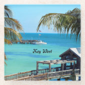 Mooie Key West Glazen Onderzetter (Voorkant)